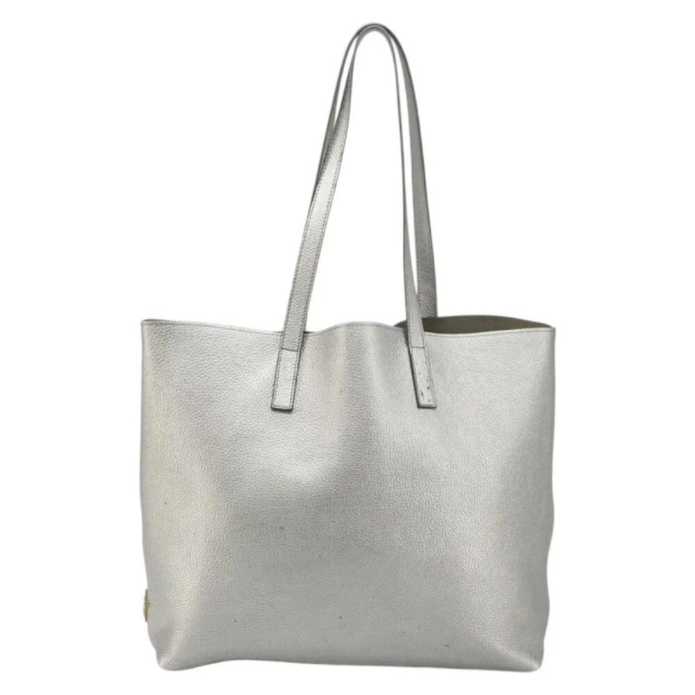 Prada Vintage Tote Leather Silver Leather Tote Bag Bag